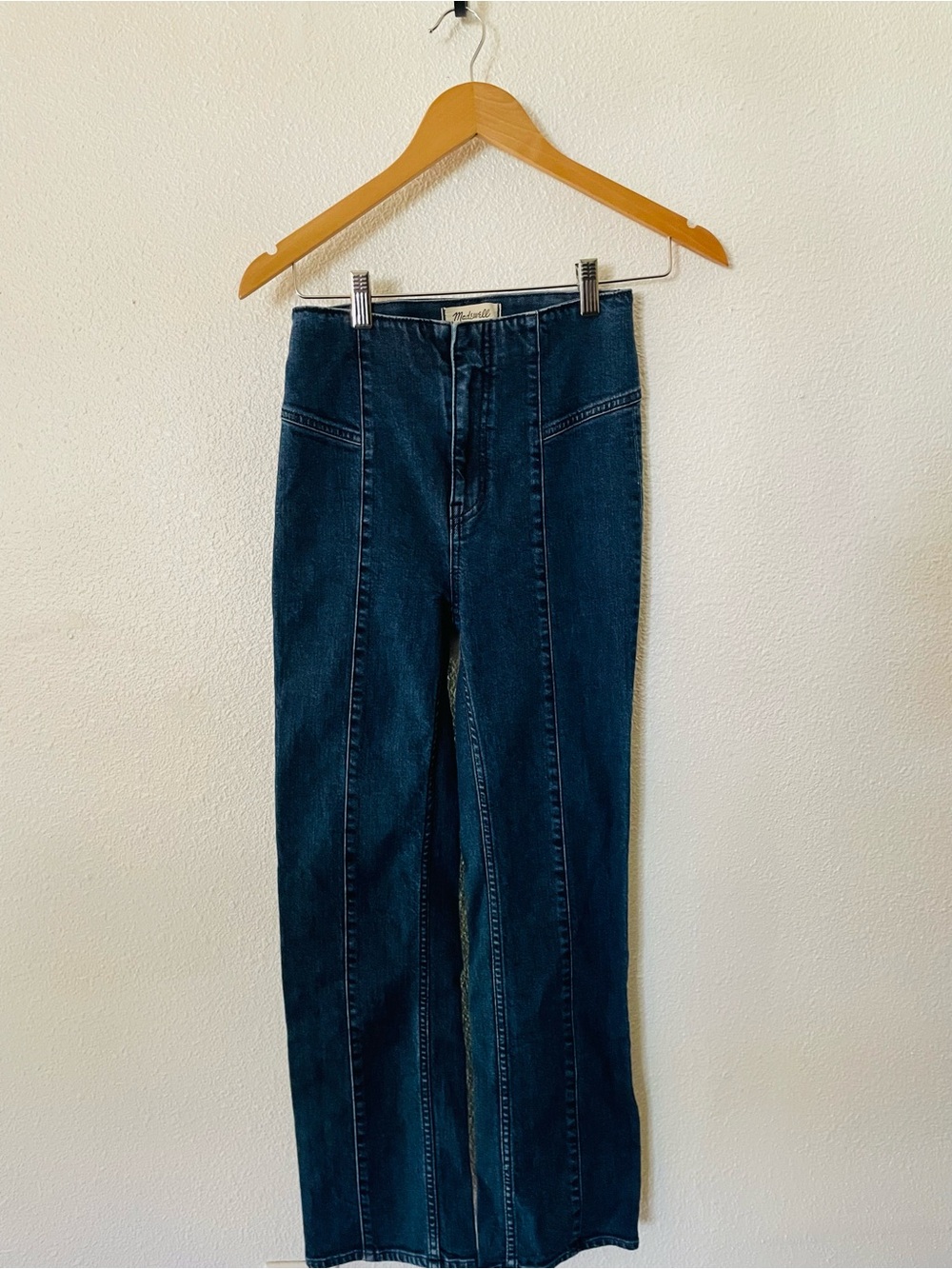 Madewell Slim Demi-Boot Jeans in Reyes Wash: Seamed TENCEL Denim Edition Size 24